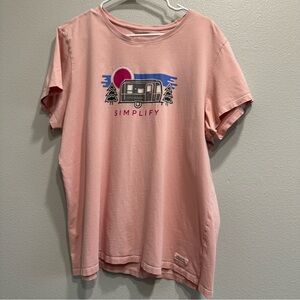 Life is Good women’s xxl crusher Pink Graphic T-Shirt,cotton,casual